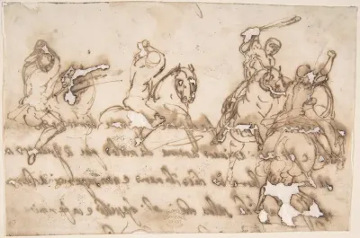 Horsemen Fighting