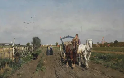 Horses on a path