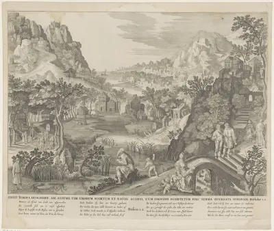 Hosea en de overspelige vrouw in een landschap