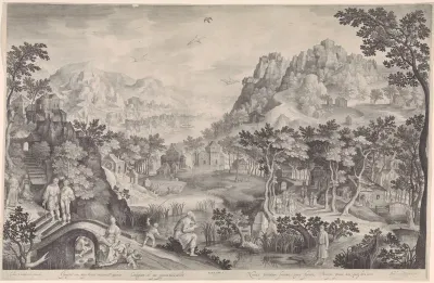 Hosea en de overspelige vrouw in een landschap