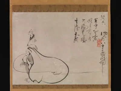 Hotei Pointing at the Moon