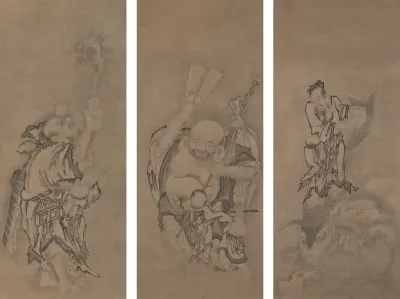 Hotei with Daoist Immortals
