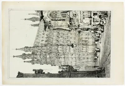 Hotel de Ville, Louvain, from Facsimiles of Sketches made in Flanders and Germany
