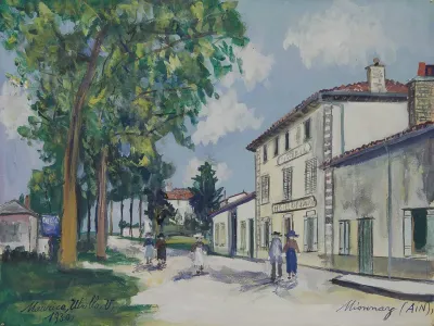 Hôtel du Lion d'Or, Vue du centre, Mionnay (Ain)