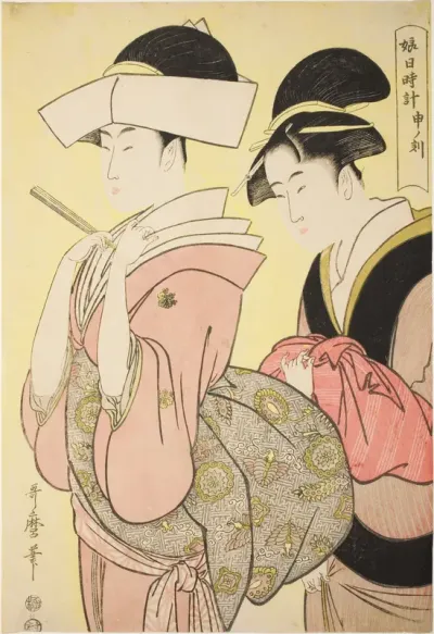 Hour of the Monkey [4pm] (Saru no koku), from the series "Sundial of Young Women (Musume hi-dokei)"