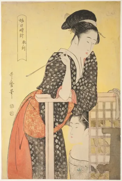 Hour of the Sheep [2 pm] (hitsuji no koku), from the series “Sundial of Young Women" ("Musume hi-dokei")