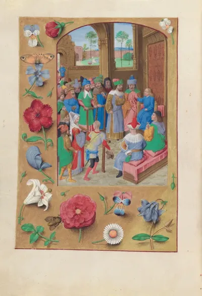 Hours of Queen Isabella the Catholic, Queen of Spain: Fol. 195v, St. Suzanne
