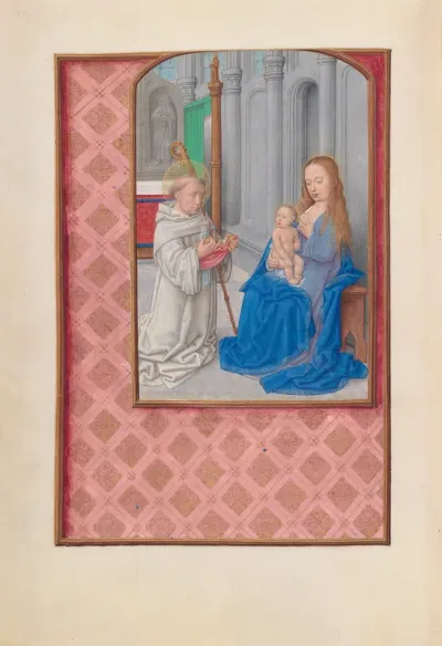 Hours of Queen Isabella the Catholic, Queen of Spain: Fol. 267v, Vision of St. Bernard
