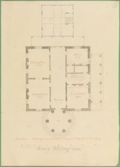 House for Henry Whitney, New Haven, Connecticut (client's plan)