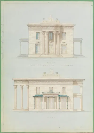 House for Henry Whitney, New Haven, Connecticut (front and side elevations)
