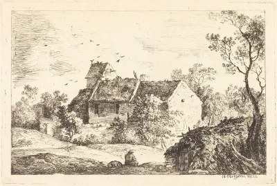 House with a Dovecote in a Rolling Landscape