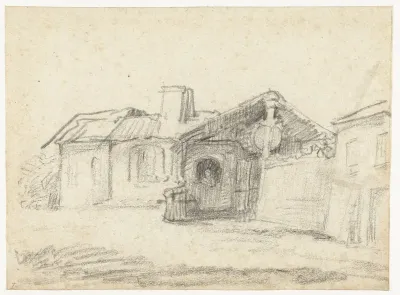 House with a Figure Standing in a Doorway