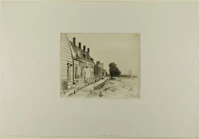 Houses Along the Canal, from Cahier de six eaux-fortes, vues de Hollande