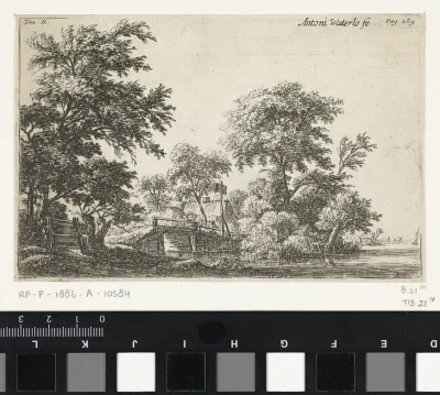 Houten brug bij een huis