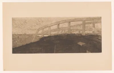 Houten brug in weidelandschap
