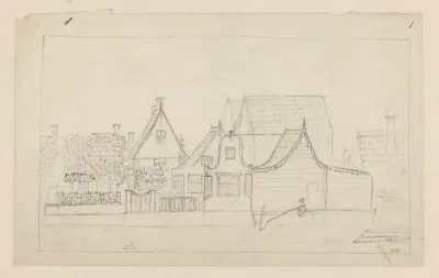 Houten huizen aan een vaart