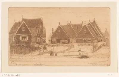 Houten huizen op Marken