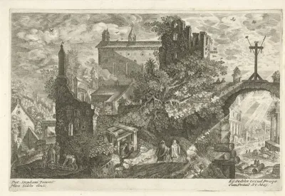Houten kruis aan oude stadspoort