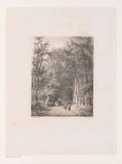 Houtsprokkelaars en ruiter in het bos