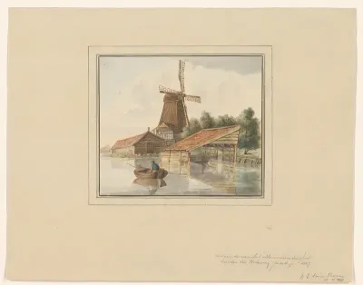 Houtzaagmolen 't Aalsmeerderwapen aan de Mennonietensloot