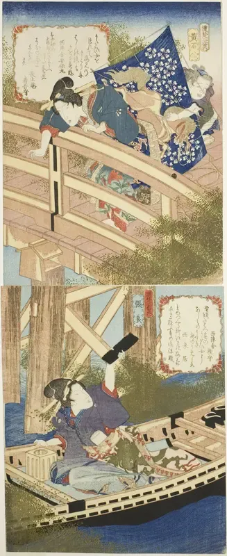 Huang Shigong (Kosekiho) and Zhang Liang (Choryo), from "A Set of Two on the States of Han and Chu (Kanso niban no uchi)"