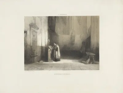 Hubert Duifhuis lezend in een kerk