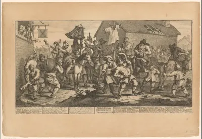 Hudibras arriveert in een losbandig dorpsfeest