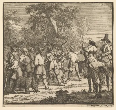 Hudibras First Adventure (Seventeen Small Illustrations for Samuel Butler's Hudibras, no. 2)