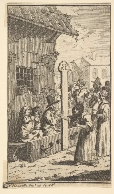 Hudibras in Tribulation (Seventeen Small Illustrations for Samuel Butler's Hudibras, no. 7)