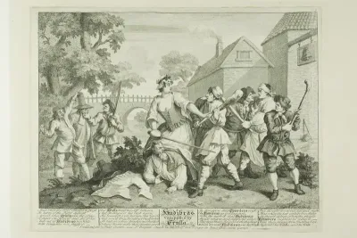 Hudibras Vanquished by Trulla, plate five from Hudibras