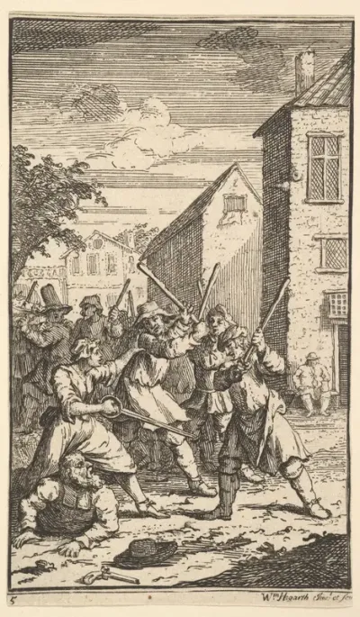 Hudibras Vanquished by Trulla (Seventeen Small Illustrations for Samuel Butler's Hudibras, no. 5)