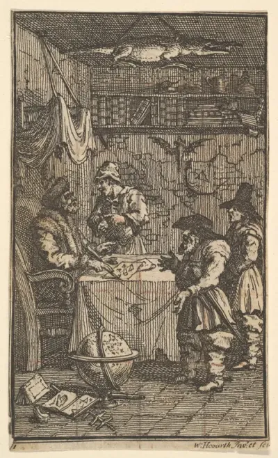 Hudibras Visiting Sidrophel (Seventeen Small Illustrations for Samuel Butler's Hudibras, no. 11)