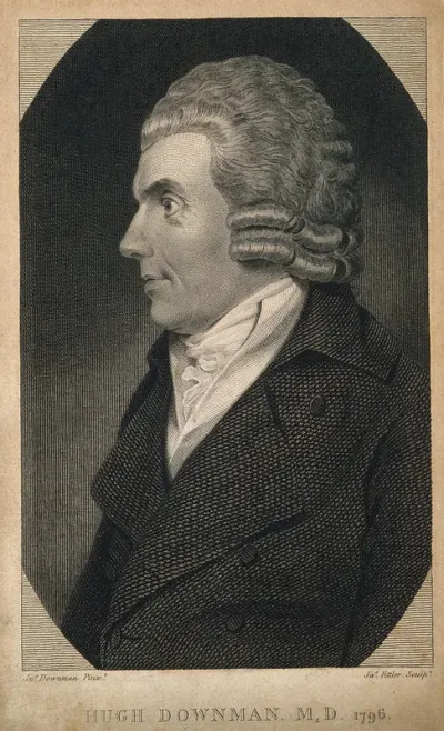 Hugh Downman. Line engraving by J. Fittler after J. Downman, 1796