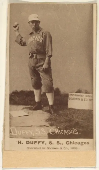 Hugh Duffy, Shortstop, Chicago, from the Old Judge series (N172) for Old Judge Cigarettes