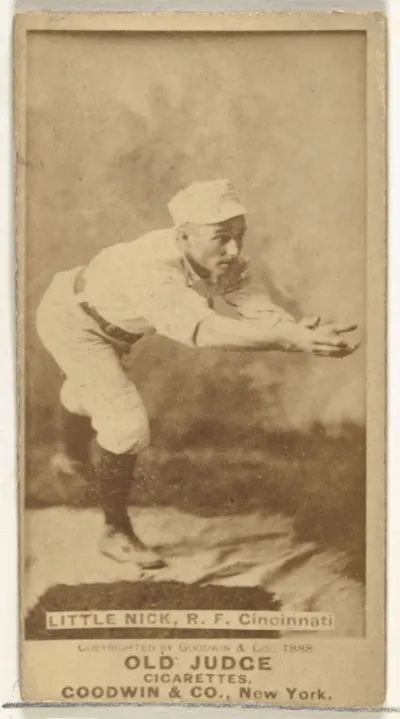 Hugh N. "Little Nick" Nicol, Right Field, Cincinnati, from the Old Judge series (N172) for Old Judge Cigarettes
