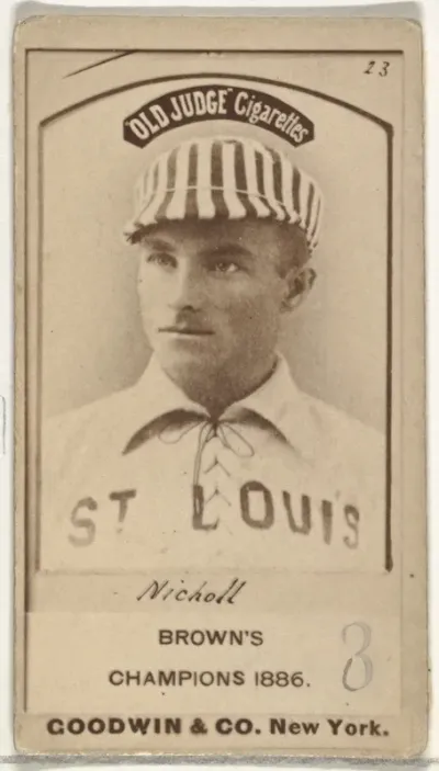 Hugh Nicol, St. Louis Browns, from the Old Judge series (N172) for Old Judge Cigarettes