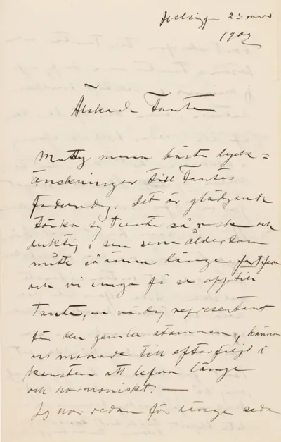 Hugo and Wolter Simbergs’ letter to Alexandra Simberg 23.3.1902