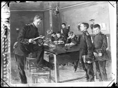 Hugo Backmansson: "Läksyn kuulustelu" vuodelta 1890