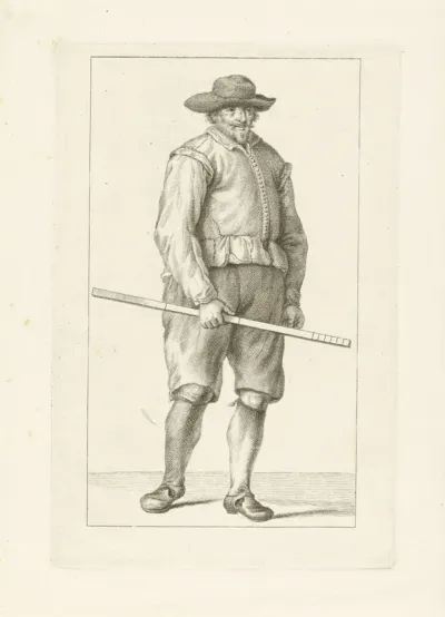 Hugo de Groot in metselaarskleding