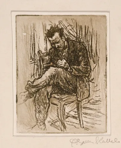 Hugo Simberg piirtää