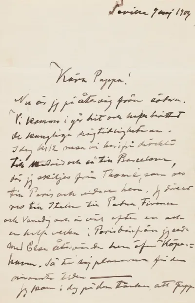 Hugo Simbergs brev till Niclas Eduard Simberg 7.5.1904