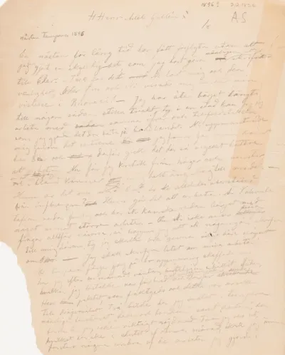 Hugo Simberg’s letter to Akseli Gallen-Kallela 3.2.1896