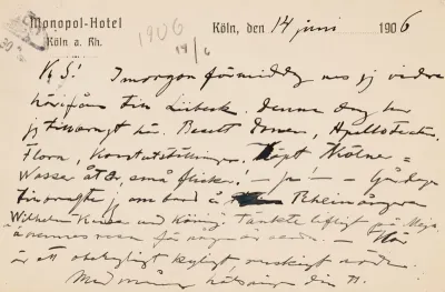 Hugo Simberg’s letter to Blenda Simberg 14.6.1906
