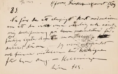 Hugo Simberg’s letter to Blenda Simberg 15.4.1903