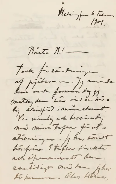 Hugo Simberg’s letter to Blenda Simberg 6.2.1901