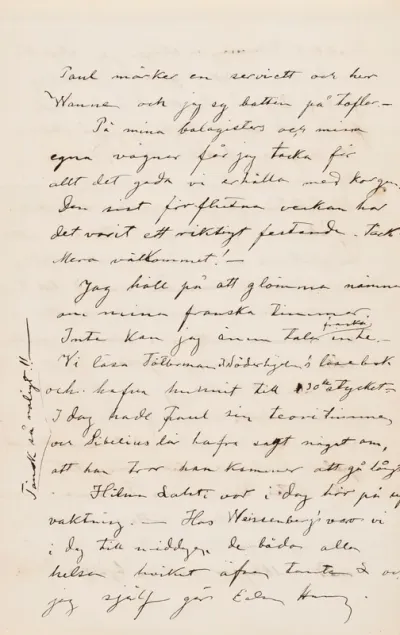 Hugo Simberg’s letter to Ebba Mathilda Simberg January 1894