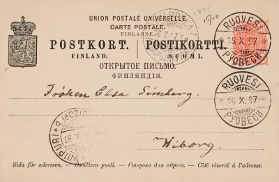 Hugo Simberg’s letter to Elsa Simberg 15.10.1897