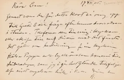 Hugo Simberg’s letter to Elsa Simberg 19.12.1905
