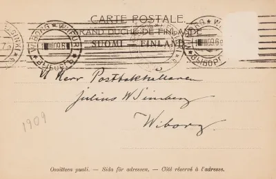 Hugo Simberg’s letter to Julius Wilhelm Simberg 31.3.1909