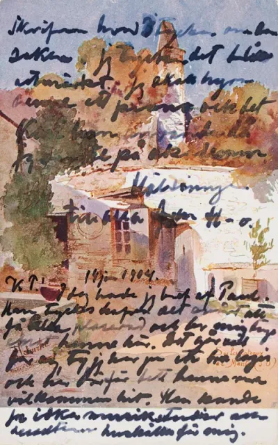 Hugo Simberg’s letter to Niclas Eduard Simberg 14.1.1904